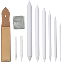 SANTOO 10 Piezas Set de Accesorios de Dibujo Difuminos y Tortillones de Papel- Papel de Lija con Borrado Amasable para…